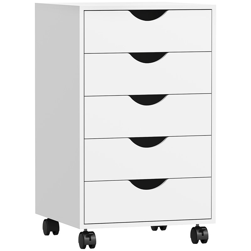 Mileno 5 Drawer Filing Cabinet, White