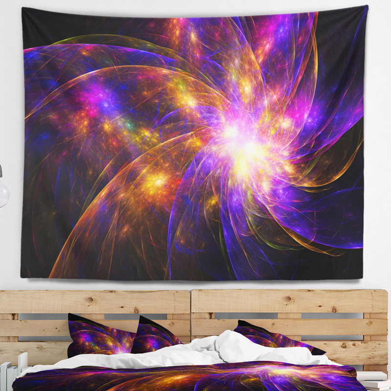 Tapisserie de motif abstract fractal star, H 50 po x l 60 po