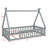 Tent-Style Floor Bed With Safety Guardrails And Built-In Slats-1310225897