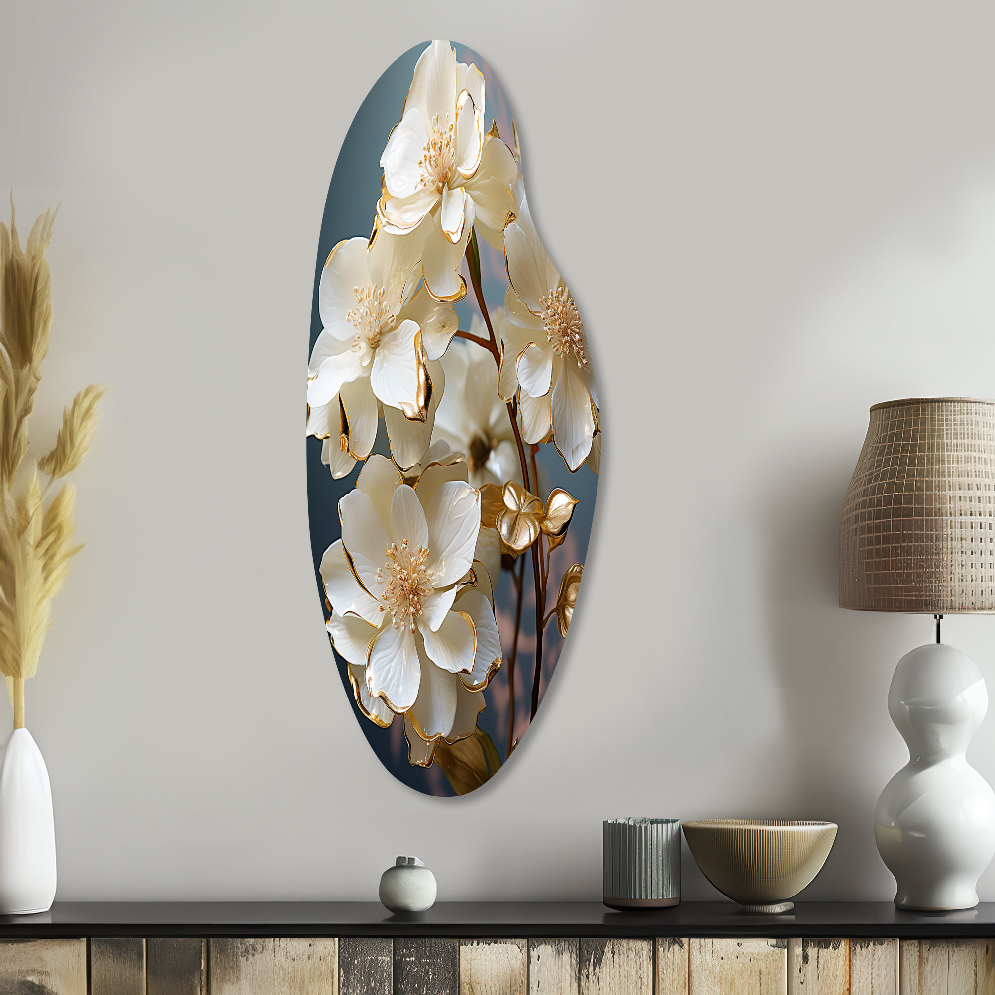 Lark Manor Grisel - Hydrangea Curved Shape Metal Wall Sculpture ...