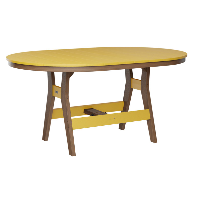 Table Oblong à hauteur de comptoir 64 "Berlin Gardens Harbor, Acajou antique, 35.5" H x 64" W x 44" D, Jaune soleil levant