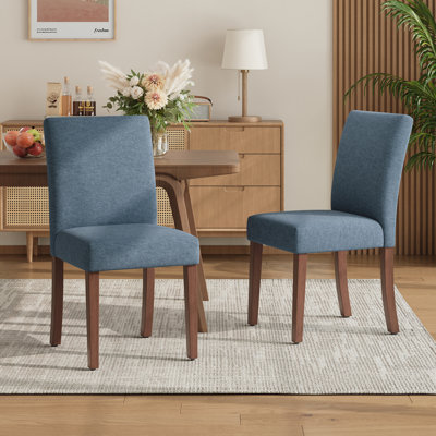 Oakridge Fabric Upholstered Parsons Side Dining Chair with Solid Rubberwood Legs, High-Density Foam Cushion