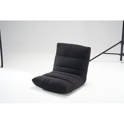 41.5" Folding Floor Chair with 14-Position Adjustable Backrest and Teddy Velvet Upholstery