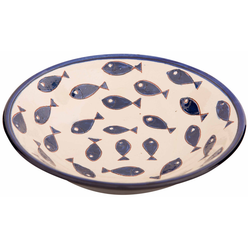 Blue & White Fish - Pasta Bowl - Blue Fish - Set Of 2
