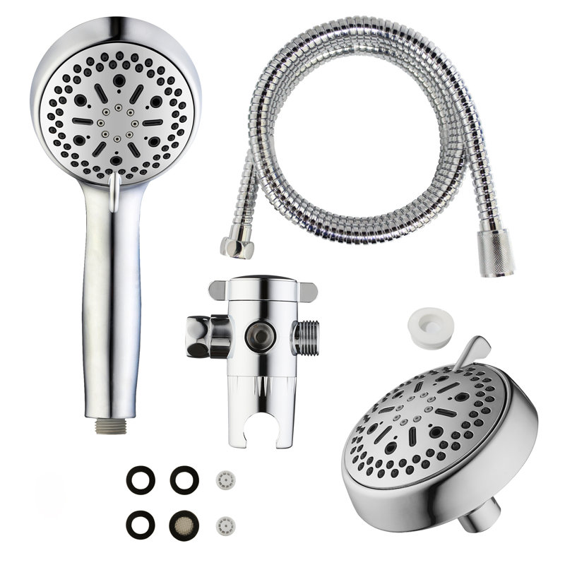 Pomme de douche haute pression à haute pression double, Chrome poli