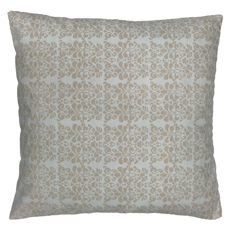 Damask Cotton Reversible Throw Pillow