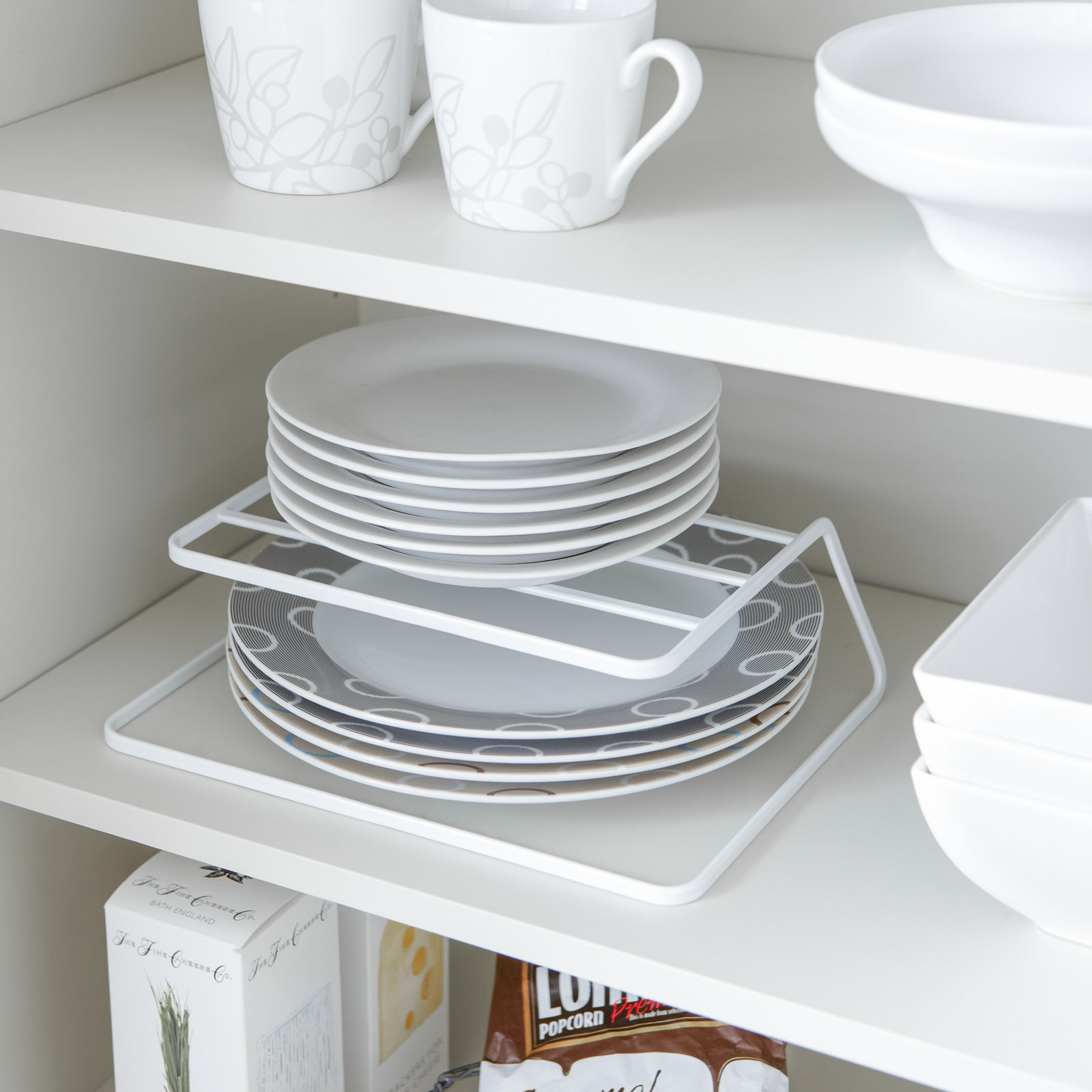 Yamazaki Home Cabinet Shelf Organizer, White