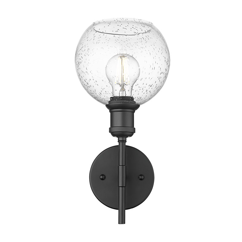 Applique murale 1 lumière Ealie en bronze champagne brossé avec verre transparent Ealie