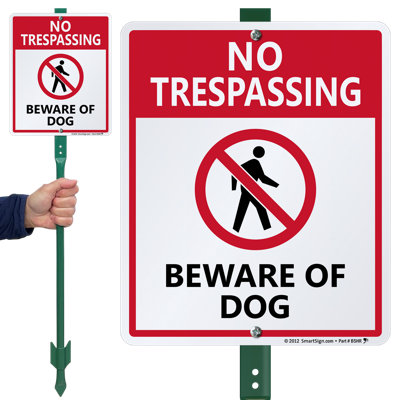 „Dog On Premises“ Schild Aus Aluminium – 25x18 Cm, Reflektierend, Wetterfest Für Gartenzaun Oder Hauswand
