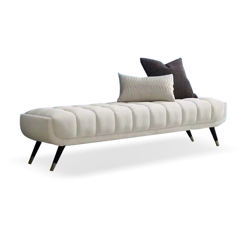 Banc avec revêtement, H 17,72 po x l 55,12 po x P 17,72 po, Blanc