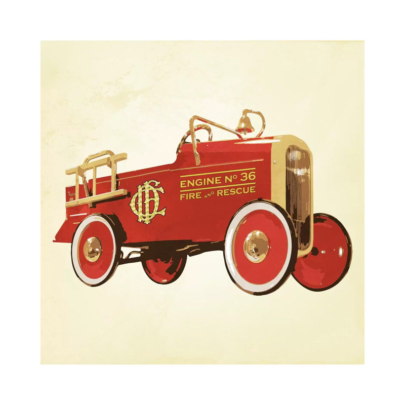 Modern Art- Fire Engine 36 by 5by5collective - Wrapped Canvas Gallery-Wrapped Canvas Giclée, 45.72 cm H x 45.72 cm W