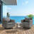 Aldos All Weather Outdoor Patio Swivel Rocker Conversation Set With Thick Cushions and Table