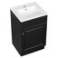 Meuble-lavabo de 20 po avec lavabo, meuble-lavabo avec tablette de porte et tablette réglable, noir-270533298