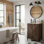 Meuble-lavabo simple de 24 pouces avec lavabo en céramique, portes texturées et pieds en pin, rangement à 1 tiroir et porte à fermeture en douceur-1525873796