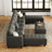 Shavera 7 - Piece Oversized 154.2'' Wide U Shaped L Shaped Velvet Sectional Sofa Living Room Couch Modular Sofa with Storage Ottomans-1027612652