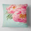 Fleurs de pivoines sur fond bleu - coussin à imprimé floral-29960783-29963035