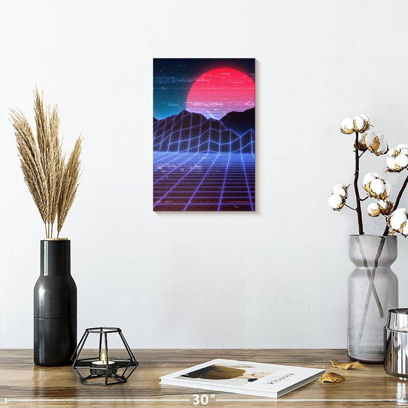 Kelan Red Moon Digital Landscape, 12" H x 8" W