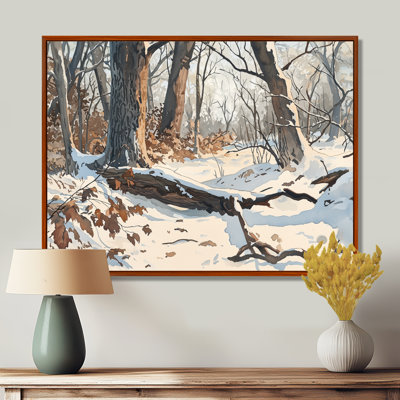 «Winter Woodland Forest Landscape III - Winter Landscape», reproduction sur toile