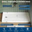 Bac de douche à drain - Base à seuil simple, surface texturée antidérapante, base de douche légère en ABS, ensemble de bonde facile à installer inclus-115168554