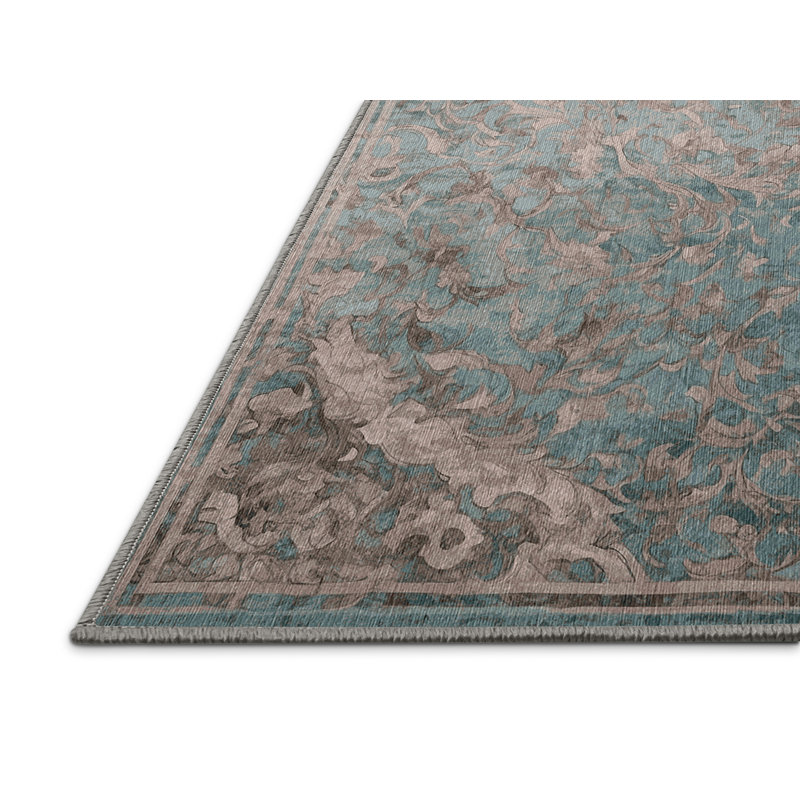 Tapis gris lavable à la machine, Rectangle 4 pi x 6 pi