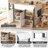 Full Loft House Bed With Playhouse & Storage, Modern Wood Cabin Bed For Kids/Teens, White+Gray-164521256