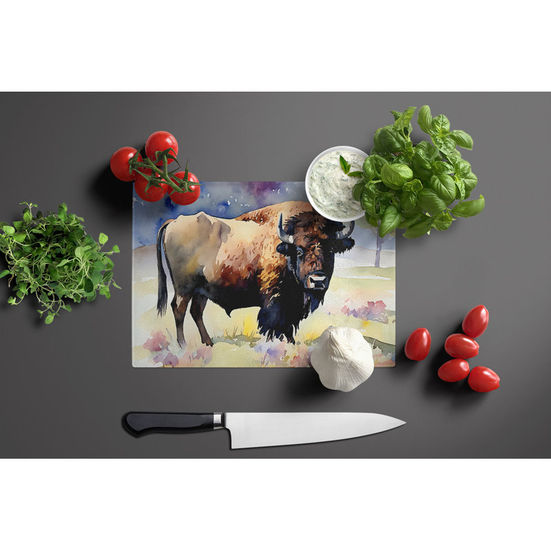 American Bison Glass Cutting Board Large