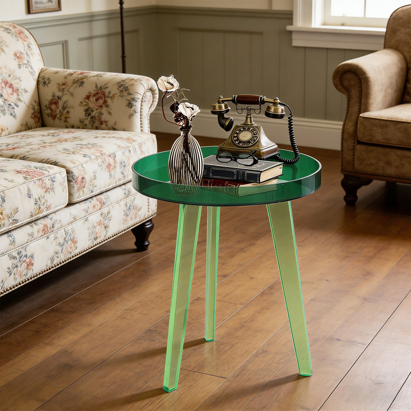 Table d'appoint en acrylique rose moderne Modern, Vert