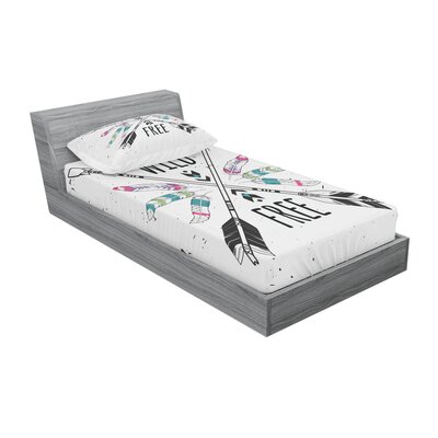 Crossed Arrows with Wild and Free Motivation Words Primitive Illustration Sheet Set -  Ambesonne, bswpil_25897_twinxl