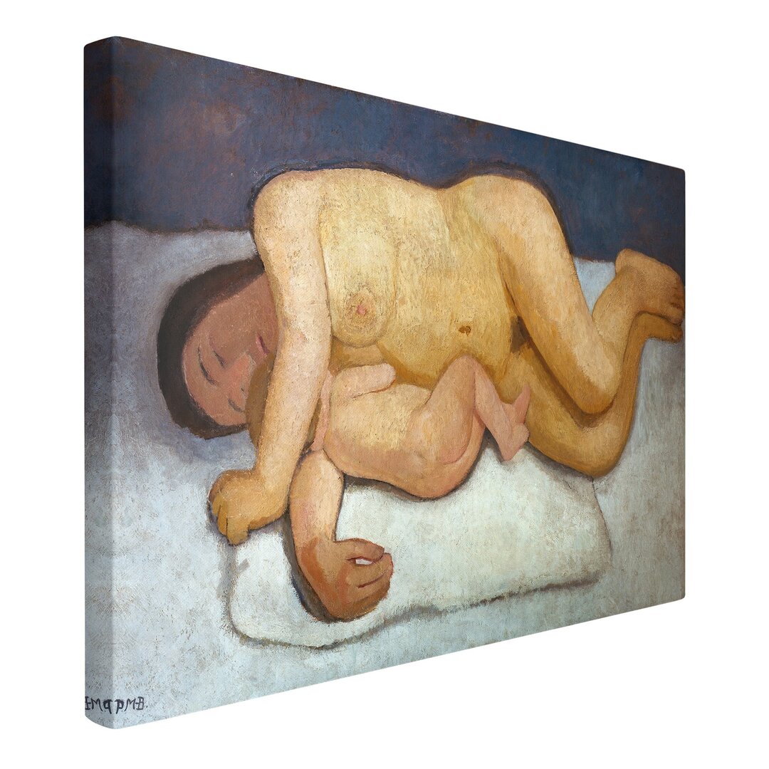 Leinwandbild Ruhende Mutter mit Kind von Paula Modersohn-Becker