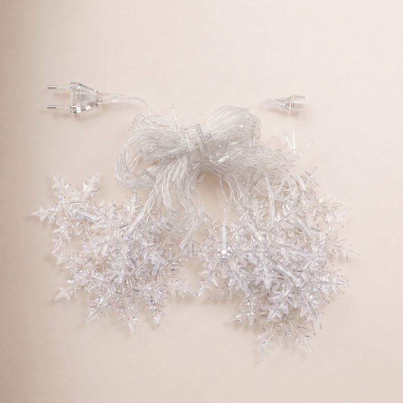 11.5FT 96LED Snowflake String Lights, Warm
