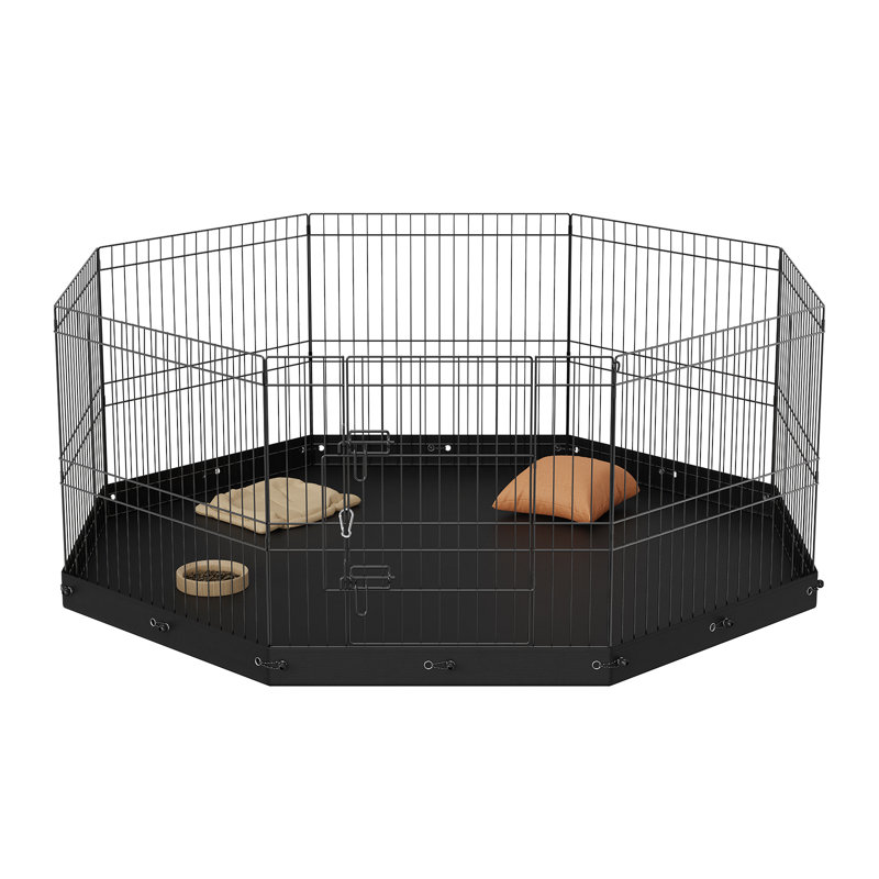 VEVOR 24" Foldable Metal Dog Playpen with Bottom Pad
