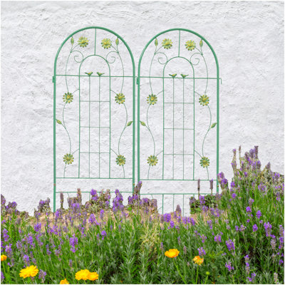 4 Pack Metal Garden Trellis 71" X 19.7" Rustproof Trellis For Climbing Plants Outdoor Flower Support Green