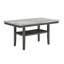 Ensemble de salle à manger à hauteur de comptoir rectangulaire en faux marbre gris 60 po Luna 6 pièces avec tablette de rangement, chaises et banc revêtus gris clair-1097551995