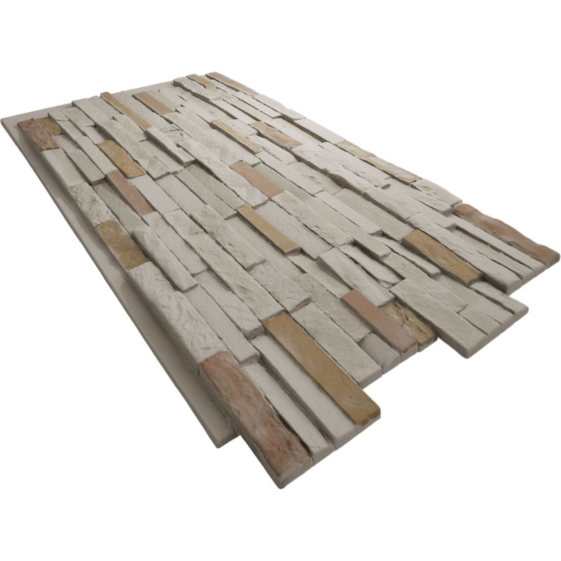 Panneau en faux pierre EverStone Eldorado, l 48 po x H 25 po x P 1 po, Charleston