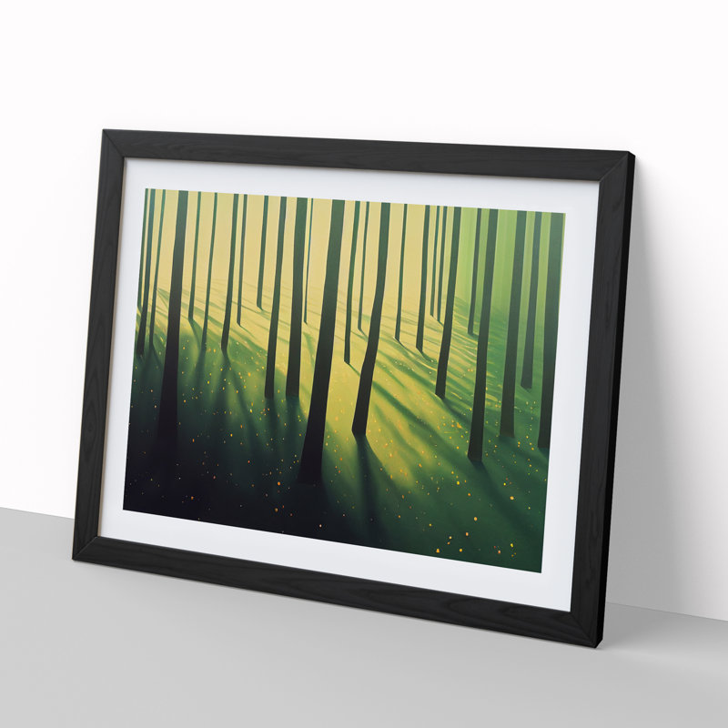 A Loving Summer Forest - Framed Print, 25cm H x 34cm W x 2cm D, Black Framed