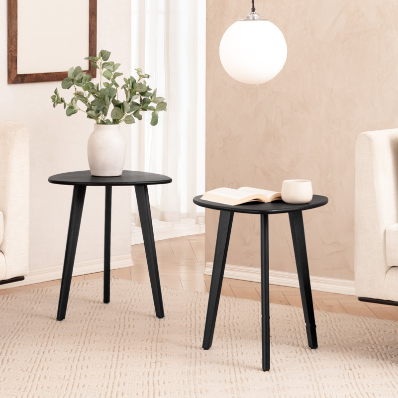 Tables de bout en bois massif Axel, Noir, H 20 po x l 18 po x P 18 po