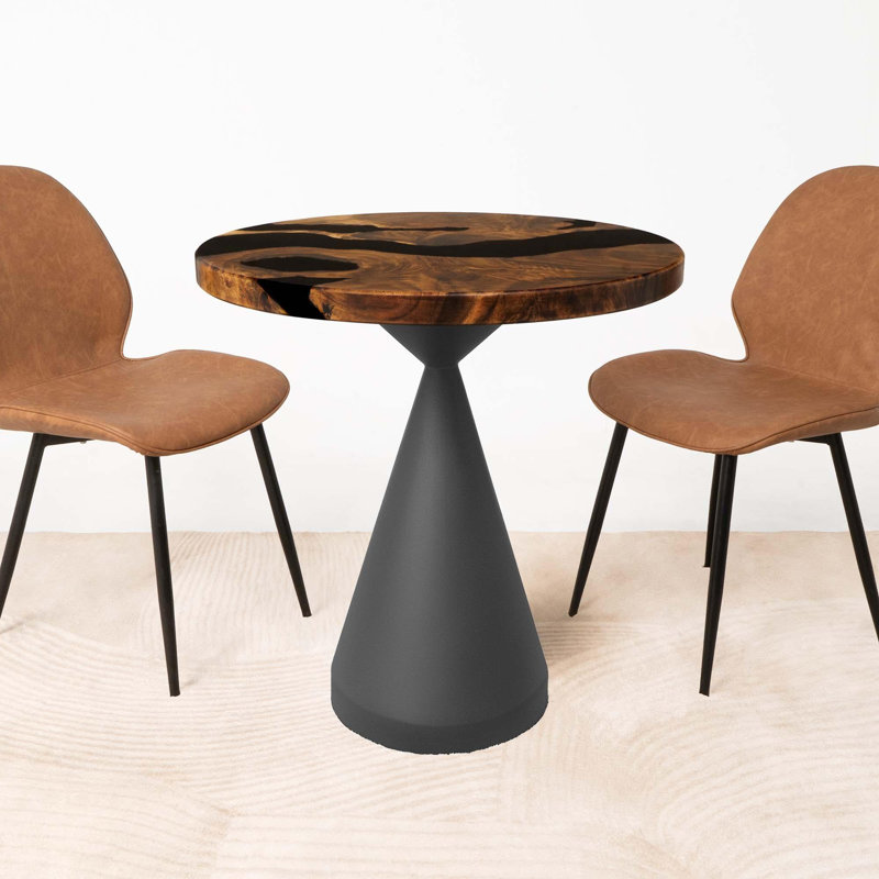 Round Wooden Epoxy Dining Table 29" Diameter, 28" H x 29" L x 29" W