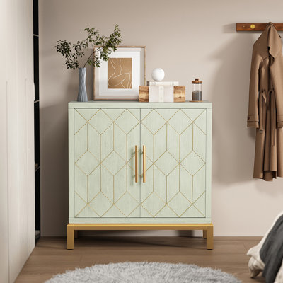 32" Accent Cabinet with Gold Trim