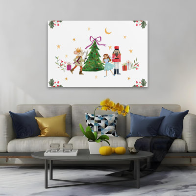 Casse-noisette autour de l'arbre de Noël - Art contemporain de cadeaux d'arbre de Noël casse-noisette