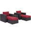 Ensemble de mobilier d'extérieur en rotin 5 pièces Convene-1637897015