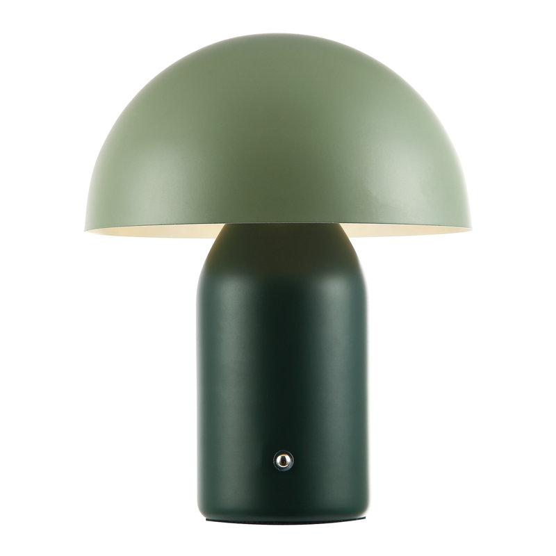 Modern Rechargeable Mushroom Table Lamp With Touch Dimmer Button By 17 Stories, Olive Green
