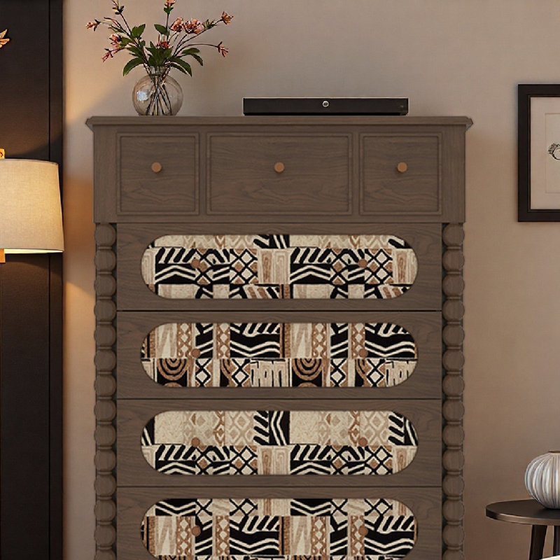 Commode française en bois massif avec tiroirs, Noyer