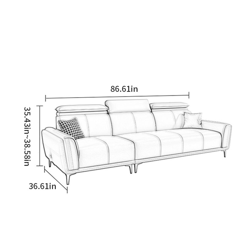 Canapé de style américain moderne et luxueux, 4, H 38,58 po x l 86,61 po x P 36,61 po
