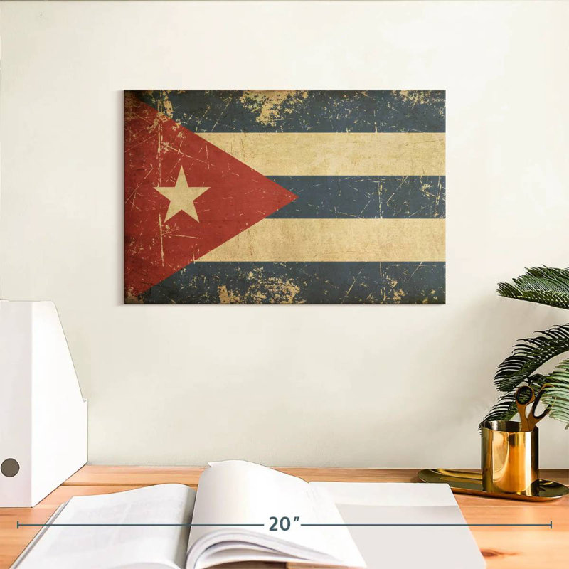 Drapeau de Cuba, H 8 po x l 12 po