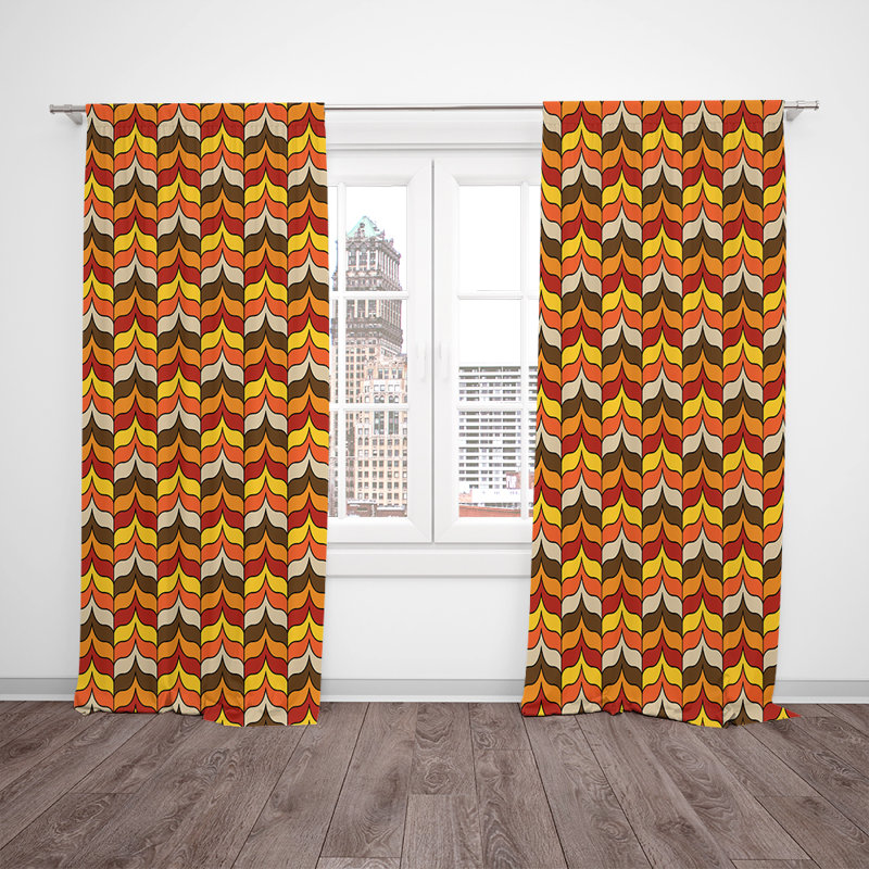 Panneau de rideau simple semi-transparent Groovy Hippy, L 40 po x L 61 po