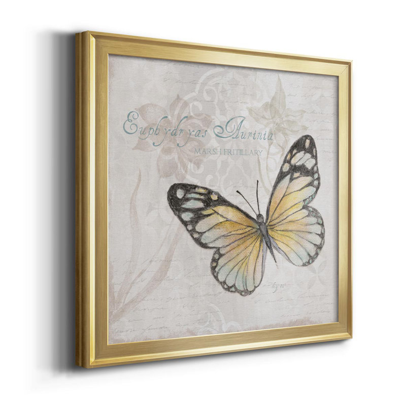 Carte postale papillon II - reproduction d'art sur toile, Or, H 30,5 po x l 30,5 po x P 1,5 po