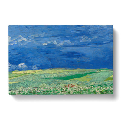 Wheatfield Under Thunderclouds by Vincent Van Gogh - Wrapped Canvas Painting