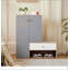Banc et range-chaussures multifonctionnels, range-chaussures avec banc, tablettes réglables pour le couloir, le vestibule, blanc