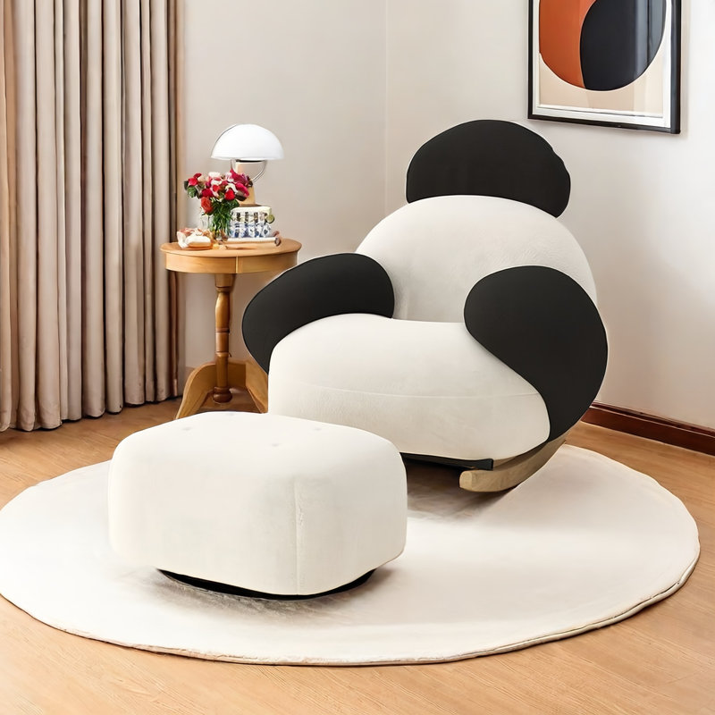 Chaise berçante moderne avec repose-pieds