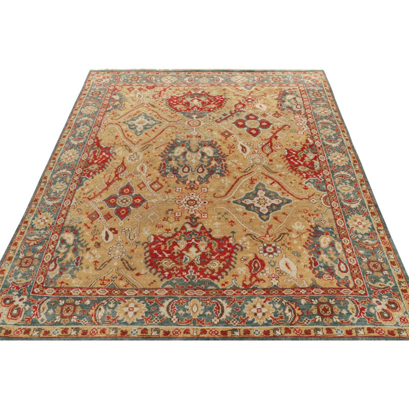 17Th Century Oushak Rug In Brown, Blue And Red Florals By Rug & Kilim, Rectangle 10' x 14'